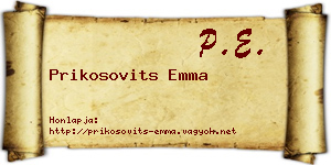 Prikosovits Emma névjegykártya